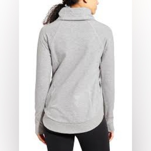 Athleta Track Pullover French Terry Gray Sweatshirt Running Walking medium - Picture 7 of 16